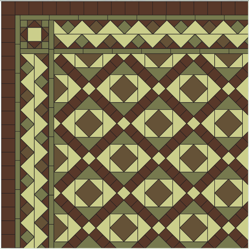 AZTEC A1-1 раскладка ковра из метлахской плитки Winckelmans