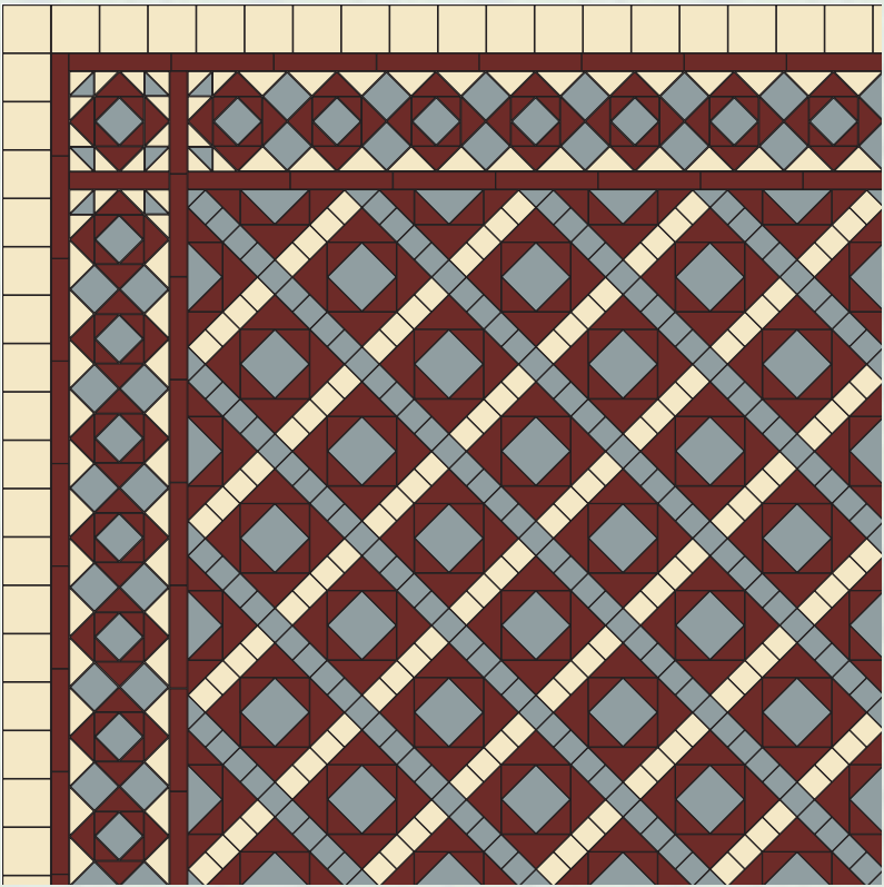 AZTEC B1-1 раскладка ковра из метлахской плитки Winckelmans