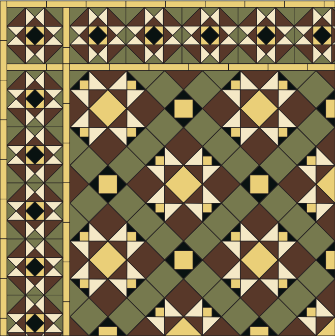 WESTMINSTER B1-1 раскладка ковра из метлахской плитки Winckelmans