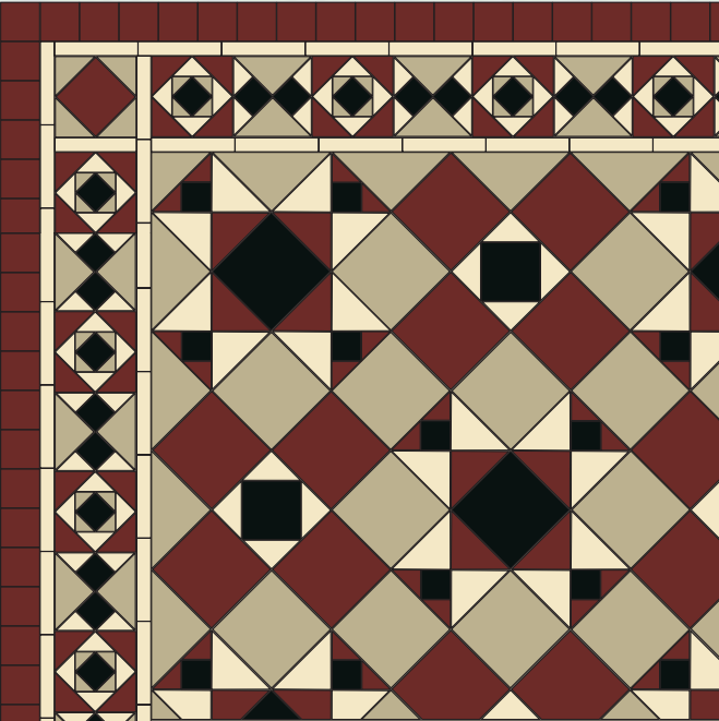 WESTMINSTER A1-1 раскладка ковра из метлахской плитки Winckelmans
