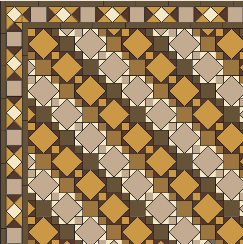 BALMORAL B1-1 раскладка из метлахской плитки Winckelmans