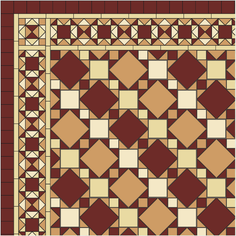 BALMORAL A1-1 раскладка ковра из метлахской плитки Winckelmans