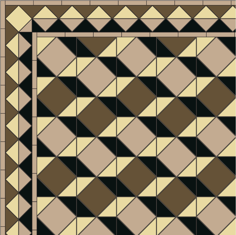 ART DECO A1-1 раскладка ковра из метлахской плитки Winckelmans