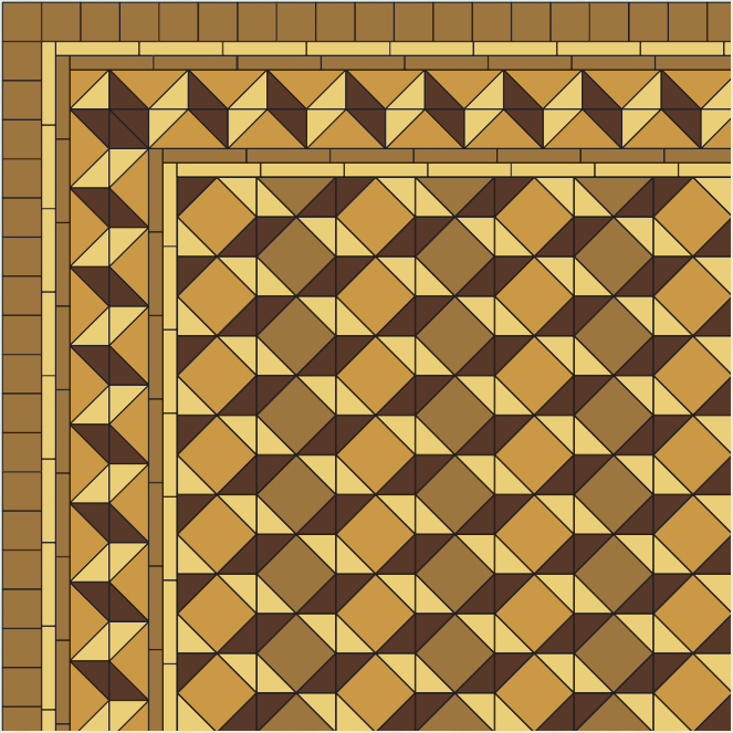 ART DECO B1-1 раскладка ковра из метлахской плитки Winckelmans