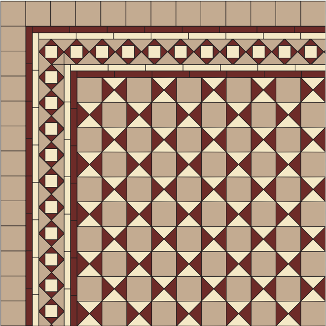 BIRMINGHAM B1-1 раскладка ковра из метлахской плитки Winckelmans