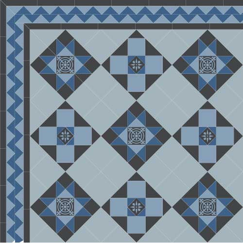 BRIGHTON Blue раскладка ковра из метлахской плитки Winckelmans