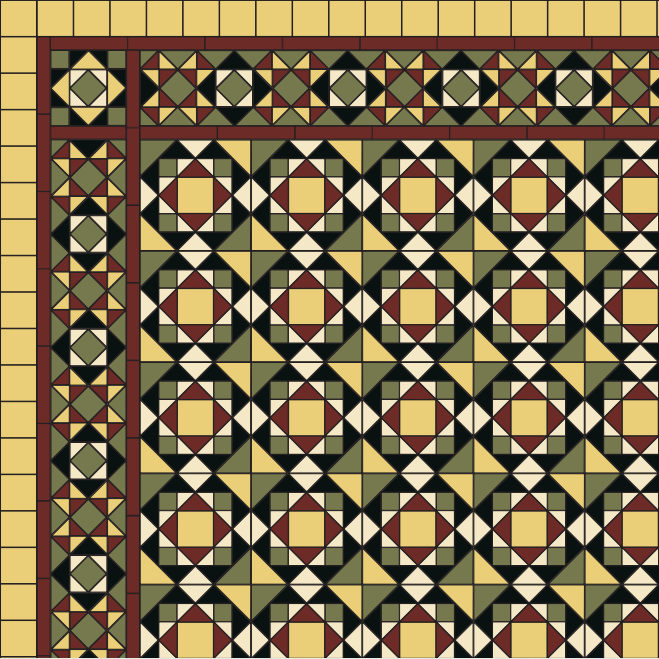 CALIFORNIA B1-1 раскладка ковра из метлахской плитки Winckelmans