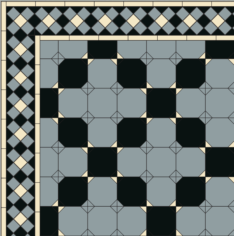 CARMARTEN A1-2 раскладка ковра из метлахской плитки Winckelmans