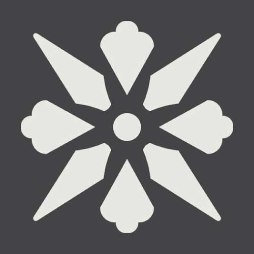 Метлахская узорная плитка ENC06 (White Black) 5х5см Winckelmans