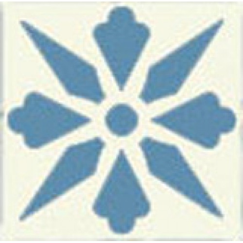 Метлахская узорная плитка ENC06 10 (White, Blue) 5х5см Winckelmans