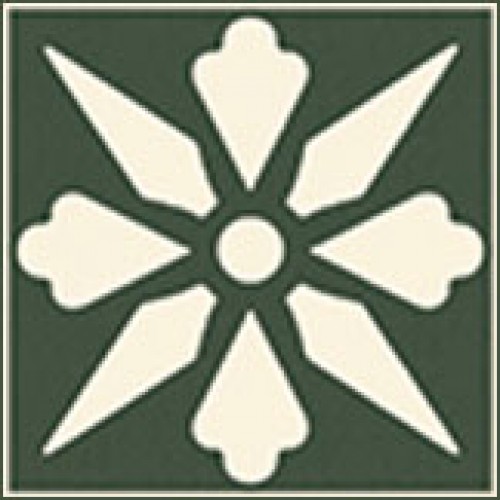 Метлахская узорная плитка ENC06 19 (Green VEU, White) 5х5см Winckelmans