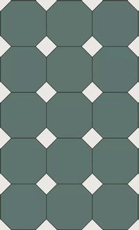 Метлахская восьмиугольная плитка oct.15 Dark Green VEF 15х15см Winckelmans