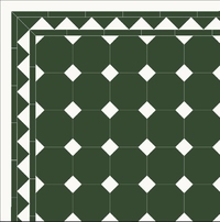 Метлахская восьмиугольная плитка oct.15 Dark Green VEF 15х15см Winckelmans