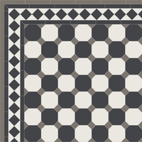 Метлахская восьмиугольная плитка oct.10 Black NOI 10х10см Winckelmans