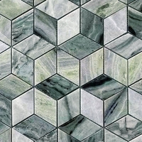 Мозаика из натурального мрамора Onice Verde Oliva POL diamond сетка 29,8x25,9см