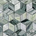 Мозаика из натурального мрамора Onice Verde Oliva POL diamond сетка 29,8x25,9см