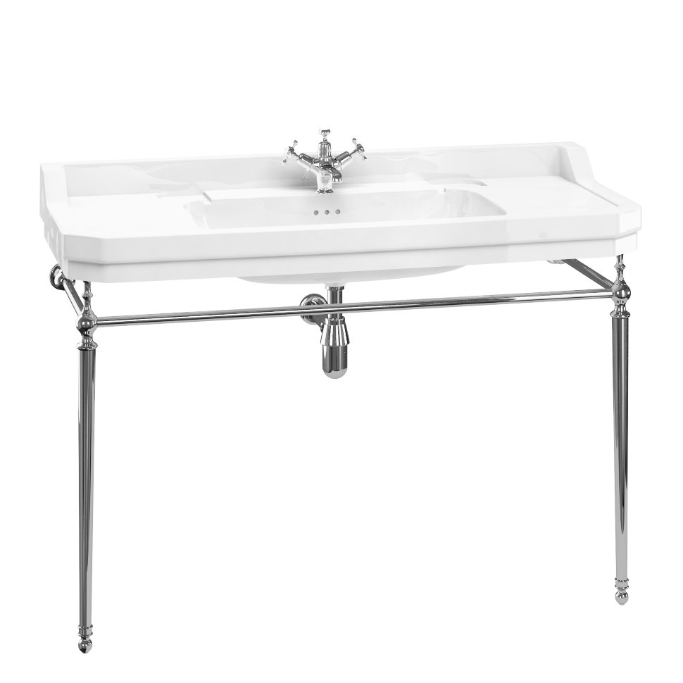 Раковина с металлической консолью хром Burlington Edwardian 1210х510мм