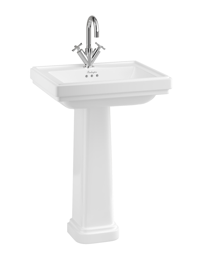 Раковина с пьедесталом Burlington Riviera RIV1 1TH 580х468х840мм