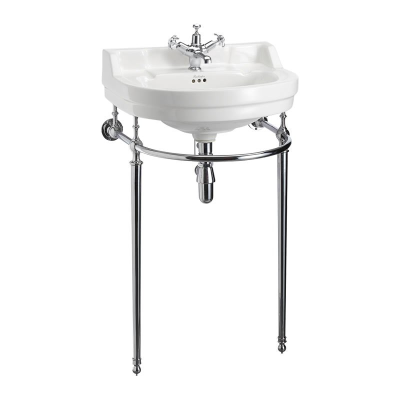Раковина с хромированным подстольем Burlington Edwardian B6 1TH 560х470мм