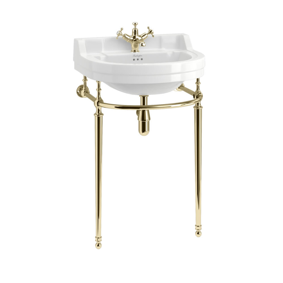 Раковина с золотым подстольем Burlington Edwardian B6 1TH 560х470х900мм