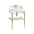 Раковина с золотым подстольем и полочкой Burlington Edwardian B5 1TH  610х510х900мм