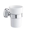 Стаканчик подвесной для зубных щеток Burlington Savoy RA50 хром, белая керамика