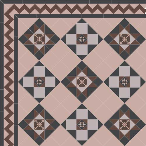BRIGHTON Pink раскладка ковра из метлахской плитки Winckelmans