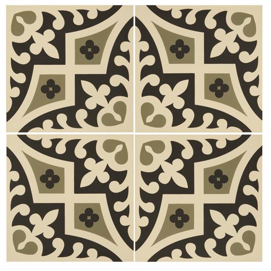 Керамическая плитка Romanesque Dublin and Black on White 15,1х15,1см Original Style