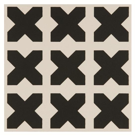 Керамическая плитка BABYLONIAN Black on Dover White 15,1х15,1см Original Style