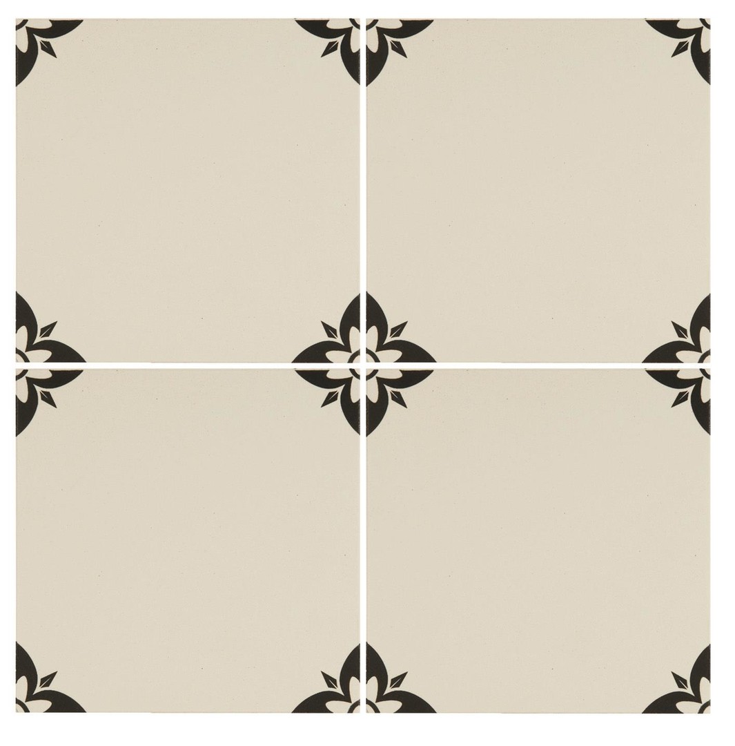 Керамическая плитка EMPIRE Black on Dover White 15,1х15,1см Original Style