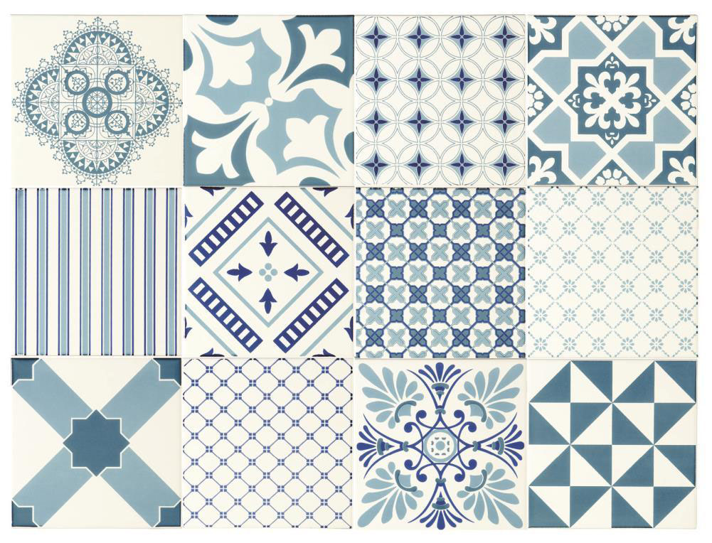 Комплект из 12 плиток Odyssey BLUE TAPESTRY 15,2х15,2см Original Style