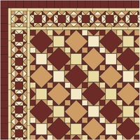 Метлахская квадратная плитка cab.5 RED ROU 5х5см Winckelmans