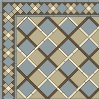 Метлахская квадратная плитка cx.7 BLUE BEU 7х7см Winckelmans
