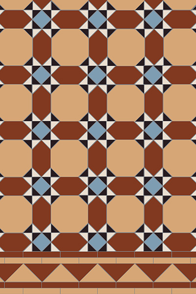 INVERLOCHY раскладка ковра из метлахской плитки Original Style