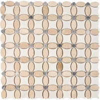 Каменная мозаика PIXEL Mosaic Cream marfil, Thassos, Athens grey PIX281 сетка 336х336x8мм