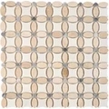 Каменная мозаика PIXEL Mosaic Cream marfil, Thassos, Athens grey PIX281 сетка 336х336x8мм