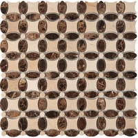 Каменная мозаика PIXEL Mosaic Cream marfil, Dark Imperador PIX283 сетка 336х336x8мм