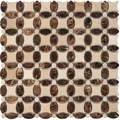 Каменная мозаика PIXEL Mosaic Cream marfil, Dark Imperador PIX283 сетка 336х336x8мм