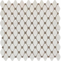 Каменная мозаика PIXEL Mosaic Bianco Dolomite, Cinderella Grey PIX284 сетка 286х295x7мм
