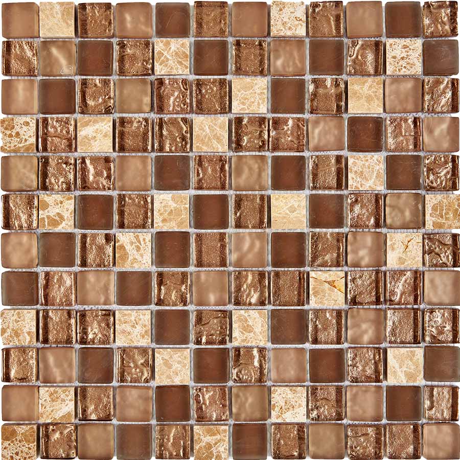 Мозаика из мрамора и стекла PIXEL Mosaic PIX722 сетка 300х300x8мм