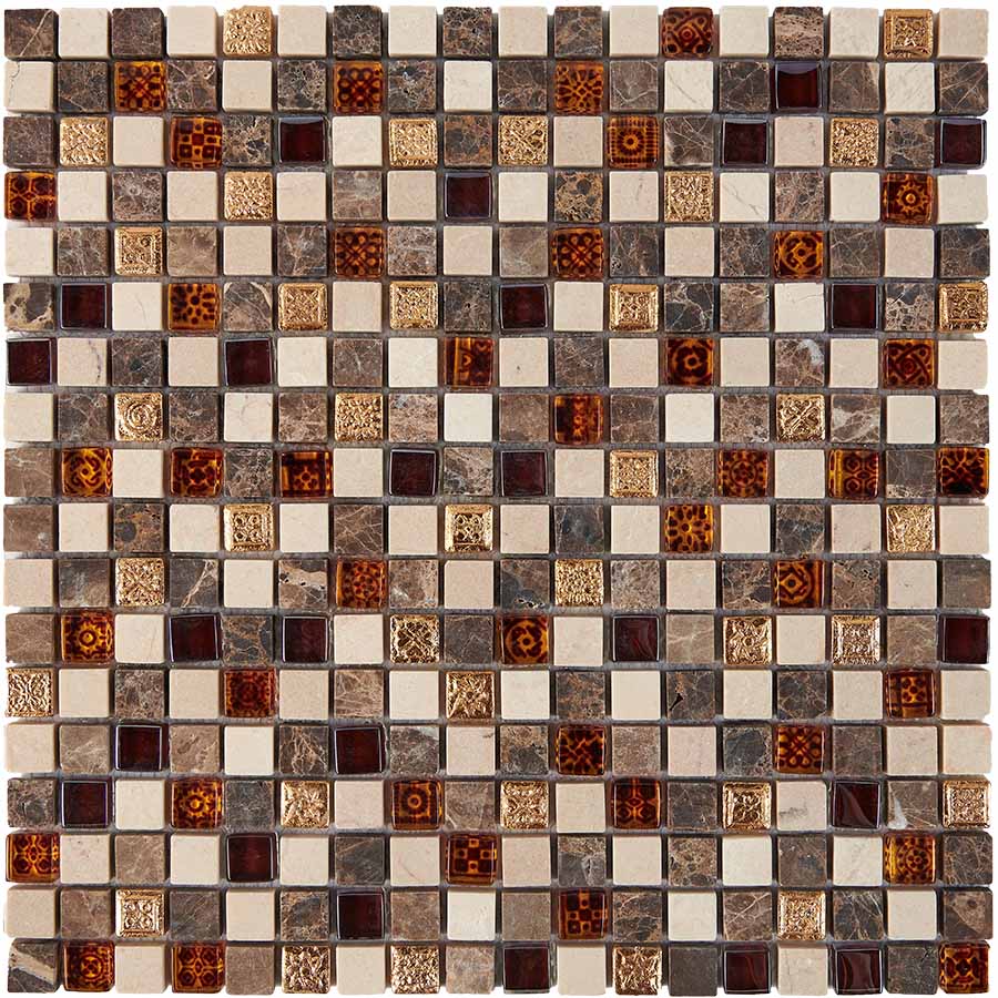 Мозаика из мрамора и стекла PIXEL Mosaic PIX721 сетка 300х300x8мм