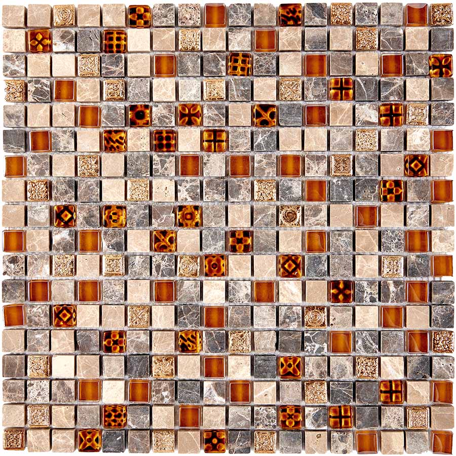 Мозаика из мрамора и стекла PIXEL Mosaic PIX720 сетка 300х300x8мм