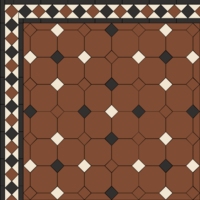 Метлахская восьмиугольная плитка Red Octagon 10,6x10,6см Original Style