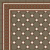 Метлахская прямоугольная плитка Green Rectangle 5,3х15,1см Original Style