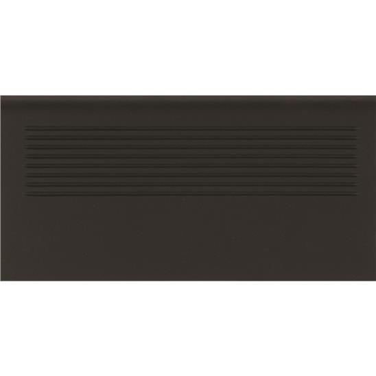 Метлахская плитка ограничитель ступени с насечками Black 7,5х15,1см Original Style