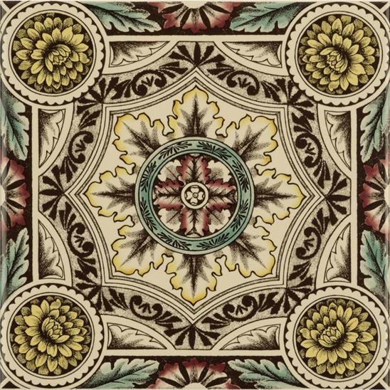 Декоративная плитка Artworks Symmetrical Floral Pattern on Colonial White 15,2х15,2см Original Style