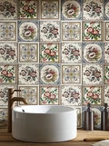 Декоративная плитка Artworks Symmetrical Floral Pattern on Colonial White 15,2х15,2см Original Style