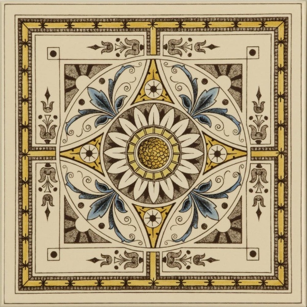 Декоративная плитка Artworks Symmetrical Classical Pattern on Colonial White 15,2х15,2см Original Style