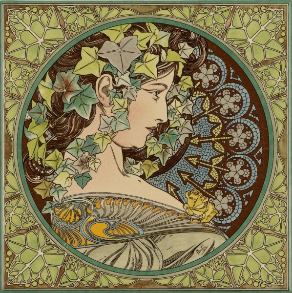 Керамическая плитка Alphonse Mucha IVY 15,2х15,2см Original Style