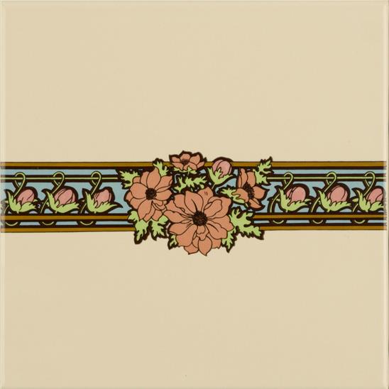 6058B Керамическая плитка Бордюр Evening Reverie border tile 152 x 152 x 7мм Original Style
